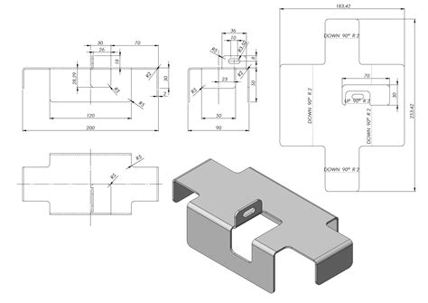 sheet metal drawing and pattern development|simple sheet metal drawings.